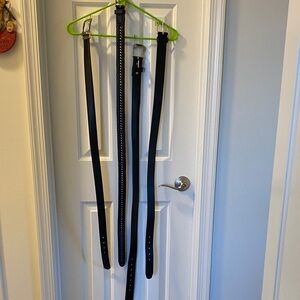 Black Leather Belts Set